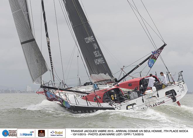 2015 Transat Jacques Vabre - Arrival Comme Un Seul Homme, seventh Place IMOCA ©  Jean Marie Liot / DPPI