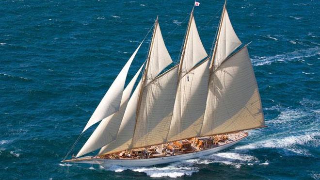 The spectacular three-masted schooner Adix will compete in the RORC event for the first time and the 215ft (65m) classic will be a magnificent sight on the start line on Monday 22 February 2016 © Adix/Pendennis.com