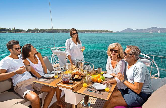 Breakfast in the cockpit of the Bavaria Cruiser 46. © Bavaria Yachts Australia http://www.bavariasail.com.au