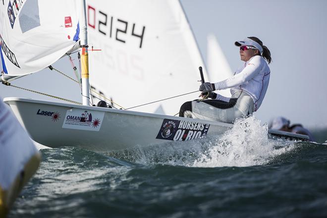 2015 Laser Women's Radial World Championship. Mussanah. Oman - Day 5 of racing - Anne-Marie Rindom (DEN) © Mark Lloyd http://www.lloyd-images.com