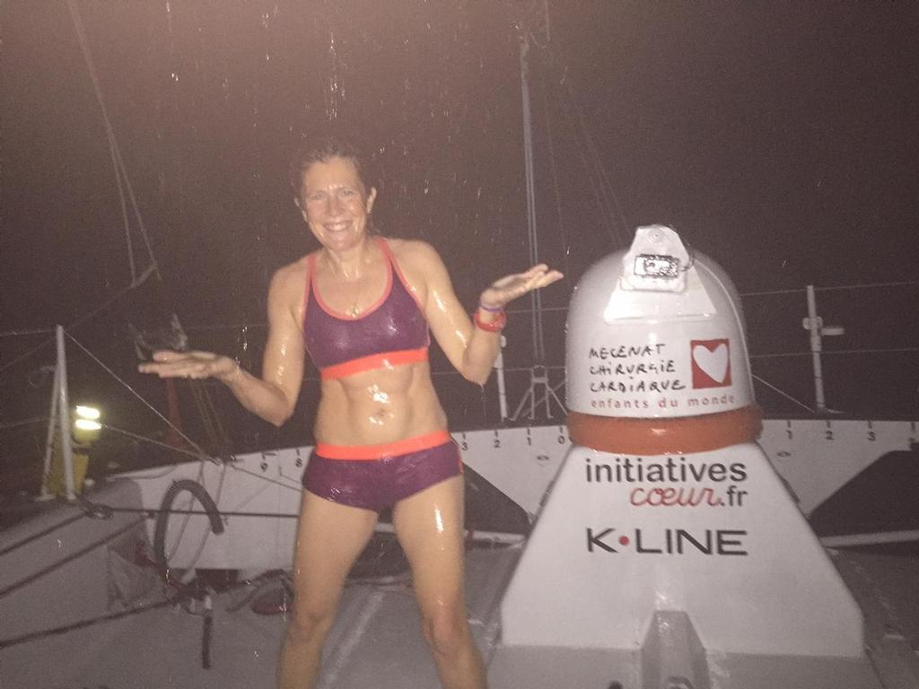 Making the most of the rain - Transat Jacques Vabre - Day 11, November 5, 2015 © Transat Jacques Vabre