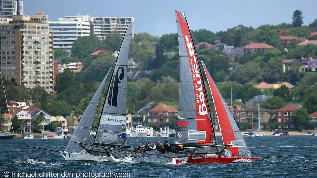  - 18ft Skiffs, Sydney Harbour, November 8, 2015 © Michael Chittenden 