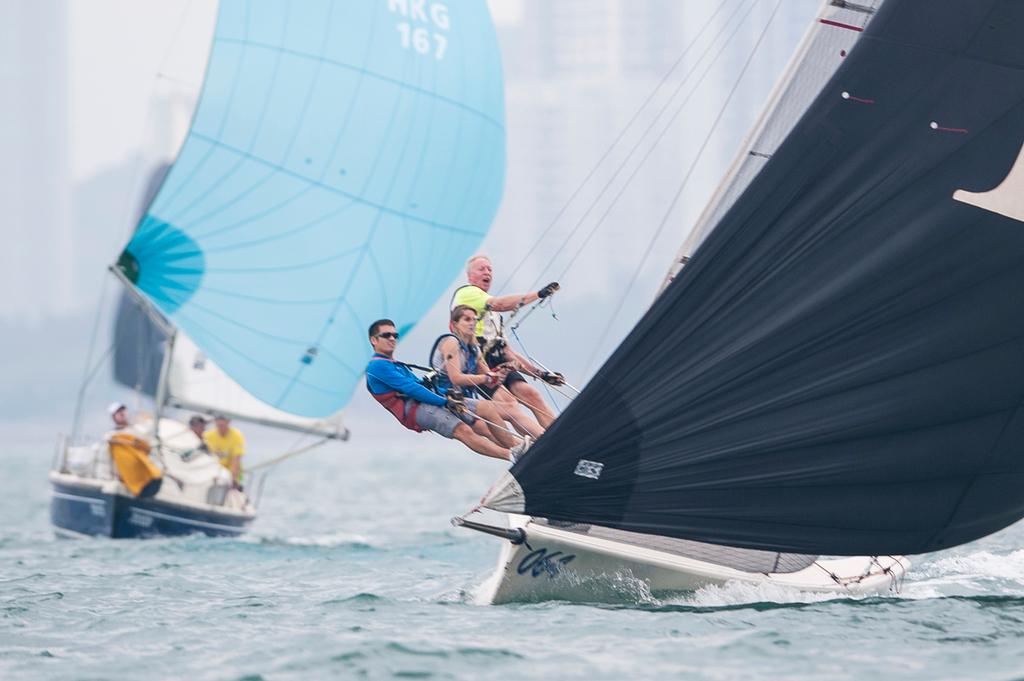 Participants in action during the Old Mutual Top Dog Trophy Series 2015-2016 on November 21 2015 in Hong Kong © RHKYC / Xaume Olleros