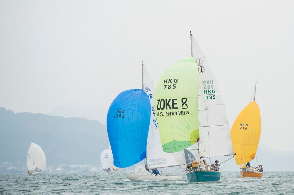 Participants in action during the Old Mutual Top Dog Trophy Series 2015-2016 on November 21 2015 in Hong Kong © RHKYC / Xaume Olleros