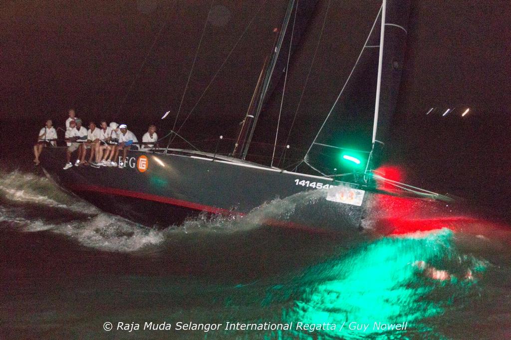 EFG Mandrake finishes in the dark. Penang - Langkawi Race, Raja Muda Selangor International Regatta 2015 © Guy Nowell / RMSIR