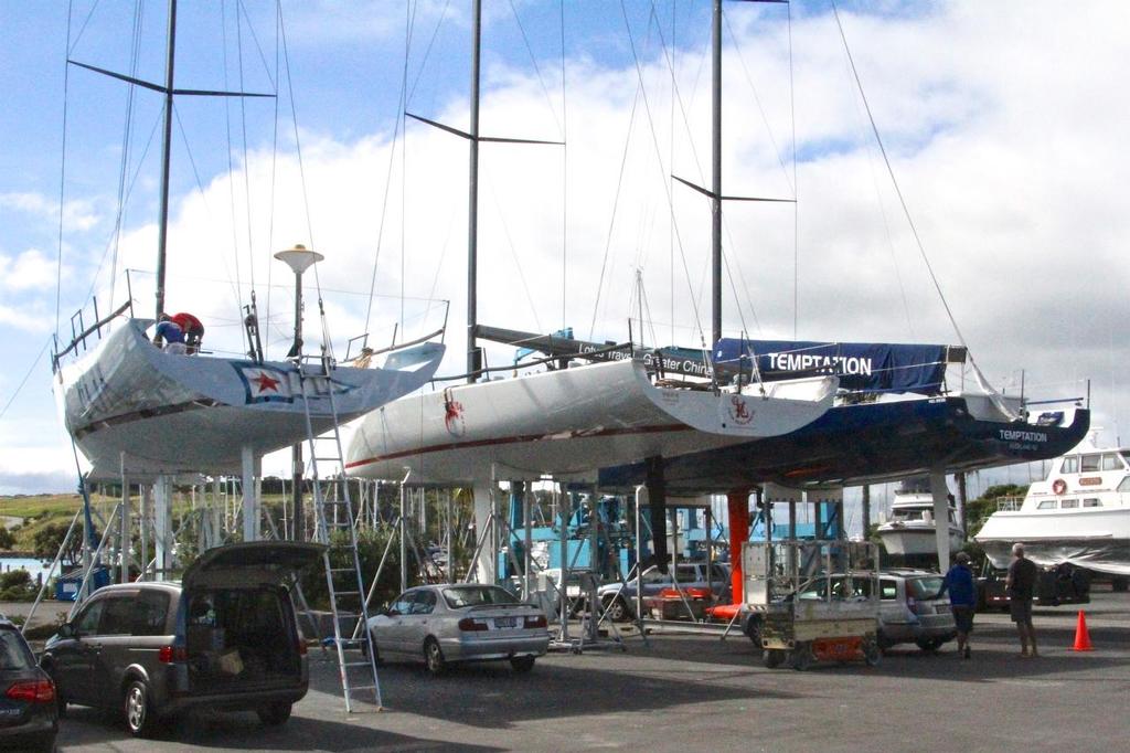 52ftrs hauled at Gulf Harbour, Auckland - showing off their big cockpits photo copyright Richard Gladwell www.photosport.co.nz taken at  and featuring the  class