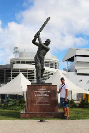 Thommo with statue of Sir Garield Sobers photo copyright Annika Fredriksson taken at  and featuring the  class