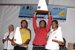 Podium 2d étape des bateaux de série - 2015 Mini Transat Îles de Guadeloupe photo copyright  Jacques Vapillon / Mini Transat http://www.minitransat.fr taken at  and featuring the  class
