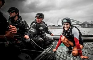 Sally Fitzgibbons guest onboard Landrover Extreme 40 - Extreme Sailing Series photo copyright Transport for NSW taken at  and featuring the  class