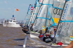 Day one action - 2015 49er and 49erFX World Championships photo copyright Matias Capizzano http://www.capizzano.com taken at  and featuring the  class