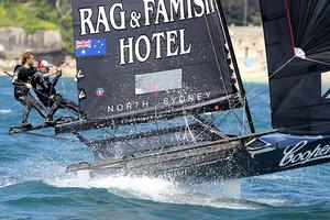 Coopers 62-Rag & Famish Hotel was near the lead before an untimely capsize put them back into 7th position photo copyright Frank Quealey taken at  and featuring the  class