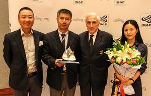 ISAF President Carlo Croce, ISAF Vice President Quanhai Li with conference organisers photo copyright ISAF  taken at  and featuring the  class