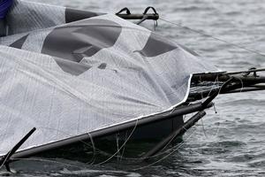 Part of the aftermath to Noakes Youth skiff - 2015 NSW 18ft Skiff Championship photo copyright Frank Quealey /Australian 18 Footers League http://www.18footers.com.au taken at  and featuring the  class