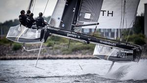 Fully powered up the GC32's fly downwind photo copyright Sander van der Borch / Bullitt GC32 Racing Tour taken at  and featuring the  class