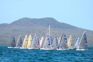 start of race two off Rangitoto - 2015 Finn Gold Cup photo copyright  Robert Deaves taken at  and featuring the  class