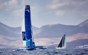 MOD70 duel: Tony Lawson's Concise 10 andLloyd Thornburg's Phaedo3 - 2015 RORC Transatlantic Race photo copyright RORC / James Mitchell taken at  and featuring the  class