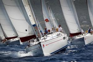 Hot competition in the bareboat fleet at Antigua Sailing Week 2015 photo copyright Paul Wyeth / www.pwpictures.com http://www.pwpictures.com taken at  and featuring the  class