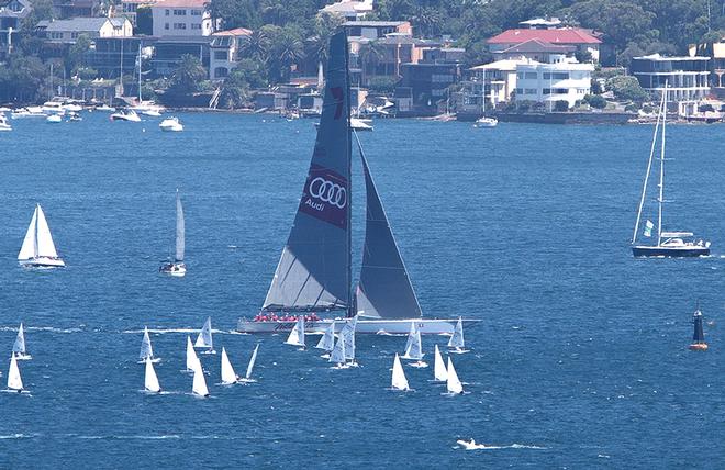 Wild Oats XI mixes it with the Sail Sydney Fleet © Crosbie Lorimer http://www.crosbielorimer.com