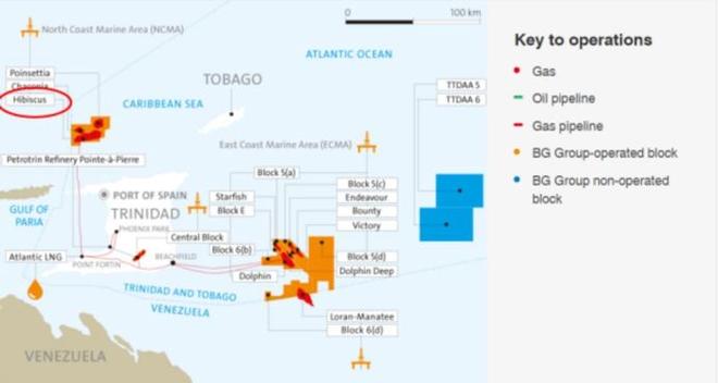 Hibiscus Gas Platform location is in upper left of graphic with red circle. © safetyandsecuritynet.com