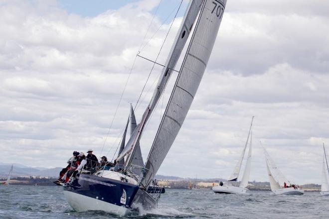 Martela is among the leading pack in the L2H this evening - 2015 Launceston to Hobart Yacht Race © Sam Tiedemann