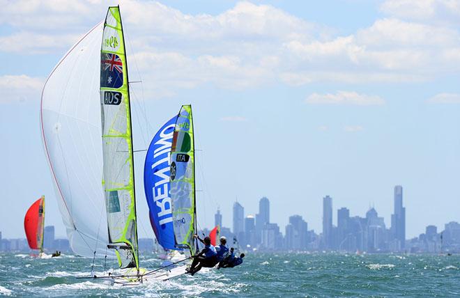 2014 SWC 49er Harry Price (NSW) and Harry Morton (NSW) © Jeff Crow