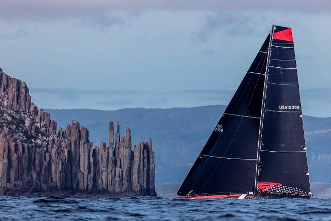 Comanche (USA) arriving to Tasmania to claim line honours - 2015 Rolex Sydney Hobart Yacht Race © Rolex / StudioBorlenghi / Stefano Gattini