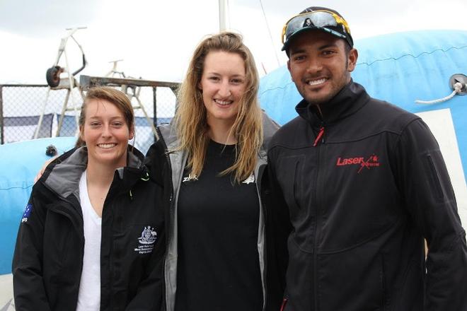 Jacinta Ainsworth, Ali Nightingale and Khairulnizam Mohd Afendy look forward to representing their country at the youth worlds - ISAF Sailing World Cup Melbourne © Jeff Crow