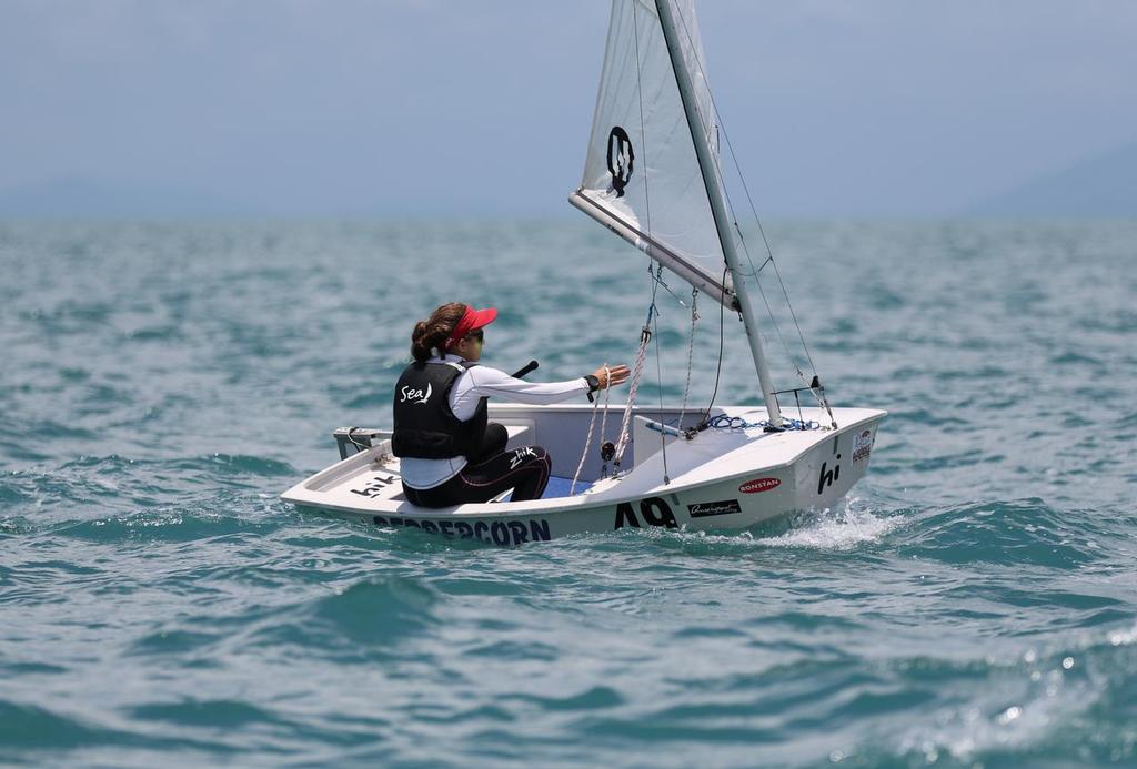 Thomas_Orr_Day 2, Dolma Parigi from the Townsville sailing club sailing her Sabot 'Pepercorn'. © Thomas Orr