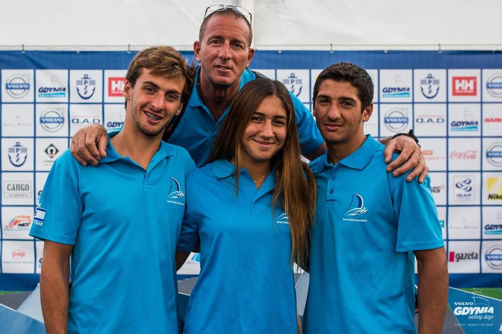 Three sailors - Four World Champions from Israel - Mens U-19, U-17 amd Womens U-17 and U-19 World Champions - 2015 RS:X Class Youth World Championships, Gdynia, Poland © RS:X class.com http://www.rsxclass.com