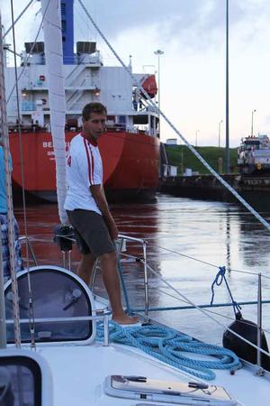 Ship in front of us in lock photo copyright Annika Fredriksson taken at  and featuring the  class