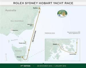 Rolex Sydney Hobart course map photo copyright  Rolex / Rolex taken at  and featuring the  class