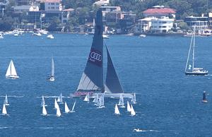Wild Oats XI mixes it with the Sail Sydney Fleet photo copyright Crosbie Lorimer http://www.crosbielorimer.com taken at  and featuring the  class