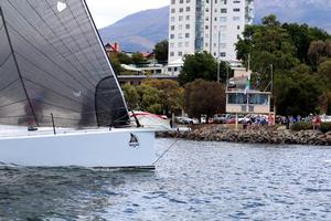 THe fnish line at Battery Point, Hobart - 2015 Rolex Sydney Hobart Yacht Race photo copyright Sam Tiedemann taken at  and featuring the  class