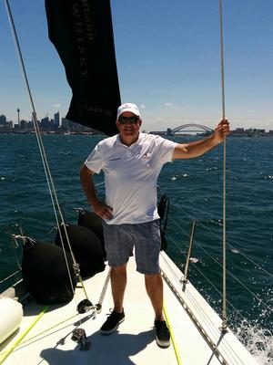 Keith Batt aboard Maxi Ragamuffin photo copyright Jim Gale taken at  and featuring the  class