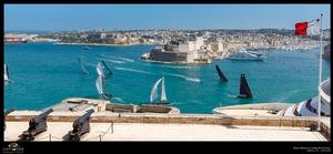 RC44 match racing on the Grand Harbour, Valletta – RC44 Valletta Cup photo copyright Martinez Studio taken at  and featuring the  class