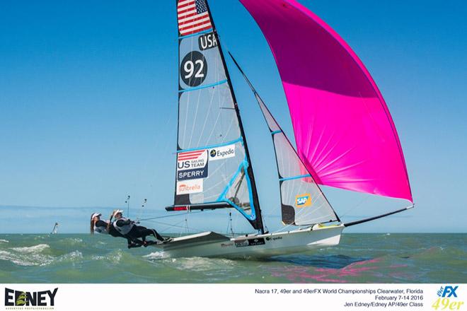 Paris Henken (Coronado, Calif.) and Helena Scutt (Kirkland, Wash.), 49erFX © Jen Edney