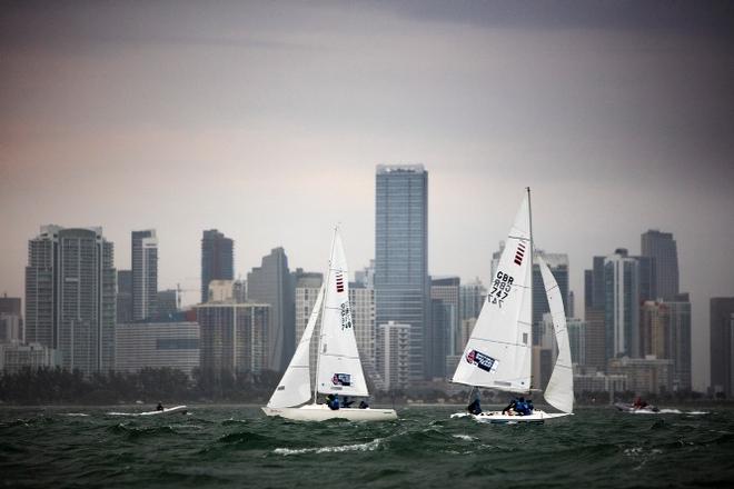 Fleet in action - 2016 ISAF Sailing World Cup Miami &copy; Richard Langdon /Ocean Images http://www.oceanimages.co.uk