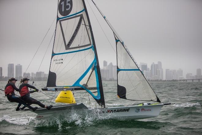 Fleet in action - 2016 ISAF Sailing World Cup Miami &copy; Richard Langdon /Ocean Images http://www.oceanimages.co.uk