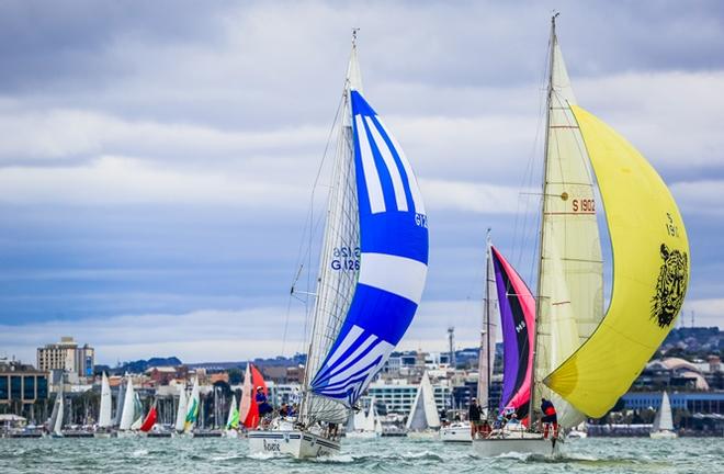 Cruising fleet off Geelong - 2016 Festival of Sails © Saltwater Images