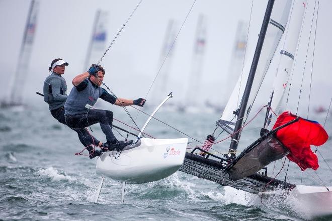 Fleet in action - 2016 ISAF Sailing World Cup Miami &copy; Richard Langdon /Ocean Images http://www.oceanimages.co.uk