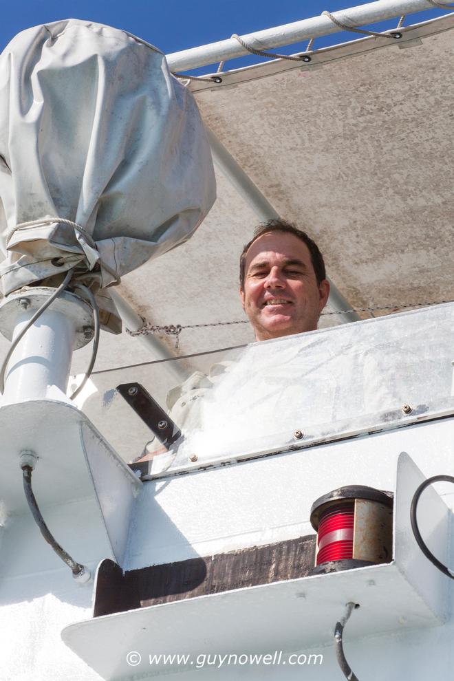 PRO Simon James is happy with the breeze on offer. Royal Langkawi International Regatta 2015. © Guy Nowell http://www.guynowell.com