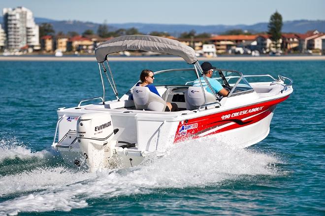 The prize combination includes a 2016 Quintrex 490 Cruiseabout, full range of accessories including safety pack, aluminium trailer and all applicable registrations © Gold Coast Marine Expo www.gcmarineexpo.com.au