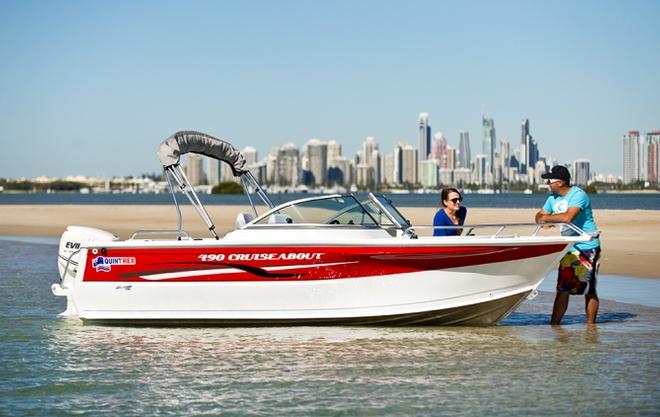 The 2016 Quintrex 490 Cruiseabout is a versatile bowrider that is suitable for all types of boating with up to five adults onboard © Gold Coast Marine Expo www.gcmarineexpo.com.au