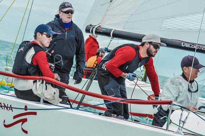 The J/70 fleet attracts serious talent: Brian Keane's Savasana has among its pro crew World Match Racing Champion Taylor Canfield © Sara Proctor
