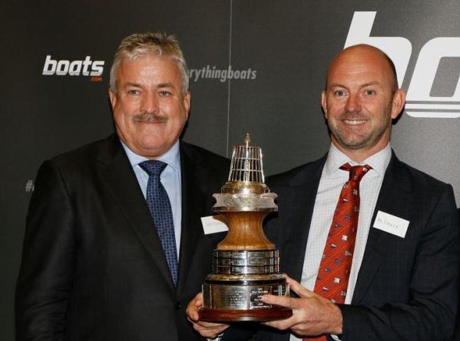 Volvo Ocean Race winner Ian Walker, winner of the boats.com YJA Yachtsman of the Year Award, with Ian Atkins, CEO of boats.com &copy; Patrick Roach