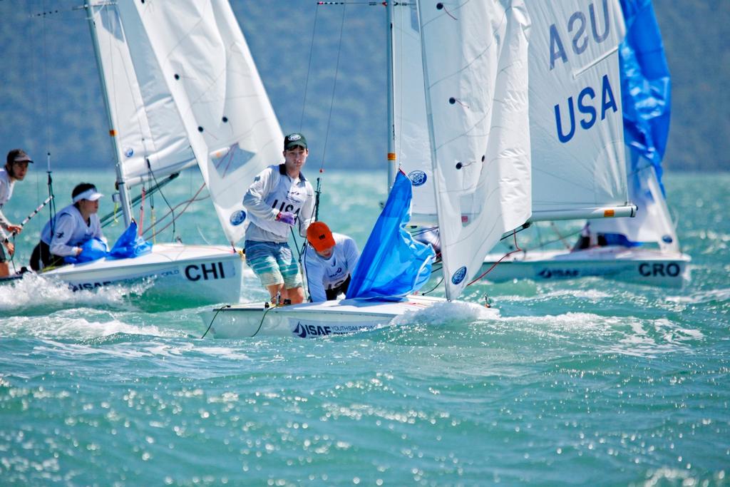 420 Men Fleet,
Day2, 2015 Youth Sailing World Championships,
Langkawi, Malaysia photo copyright Christophe Launay taken at  and featuring the  class