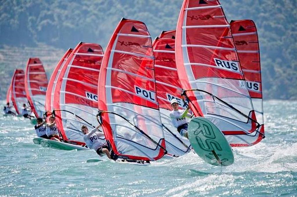 The Boys RS:X at the 2015 Youth Worlds is missing the current World U-19 champion for political reasons, as is the Girls event in the same class © Christophe Launay