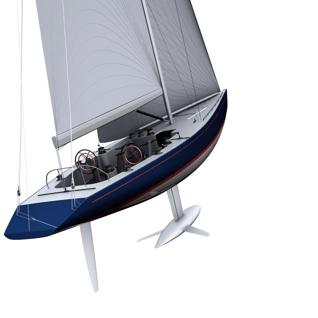 Cockpit and keel appendages - 3D rendering of a Super 12. Rendering courtesy of Farr Yacht Design &copy; Lake Eyre Yacht Club