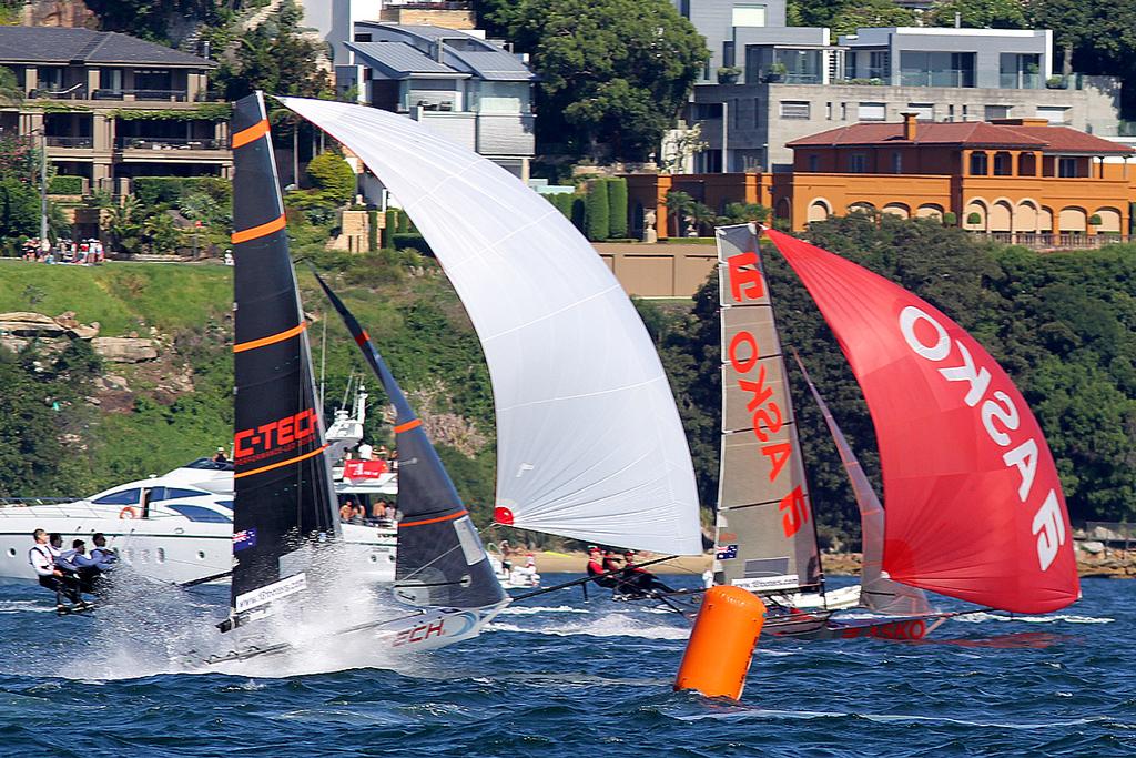 C-Tech and Asko Appliances chase the leaders - Race 1, 2016 JJ Giltinan Trophy photo copyright Frank Quealey /Australian 18 Footers League http://www.18footers.com.au taken at  and featuring the  class