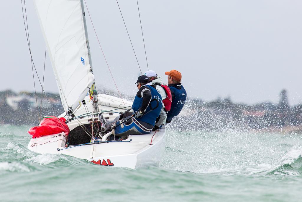 Animal House before losing two crew overboard. One went, the second tried to save him, the skipper tried to save them all, but the kite was up so it was all a bit busy!  - 2016 Etchells Australian Championship photo copyright Kylie Wilson Positive Image - copyright http://www.positiveimage.com.au/etchells taken at  and featuring the  class